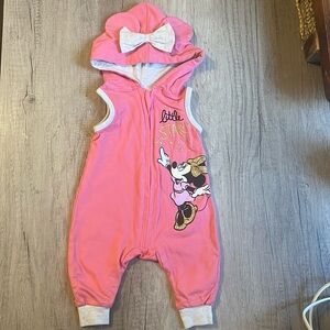 Disney Baby | 0 - 3 months | Minnie Mouse Hooded Coverall